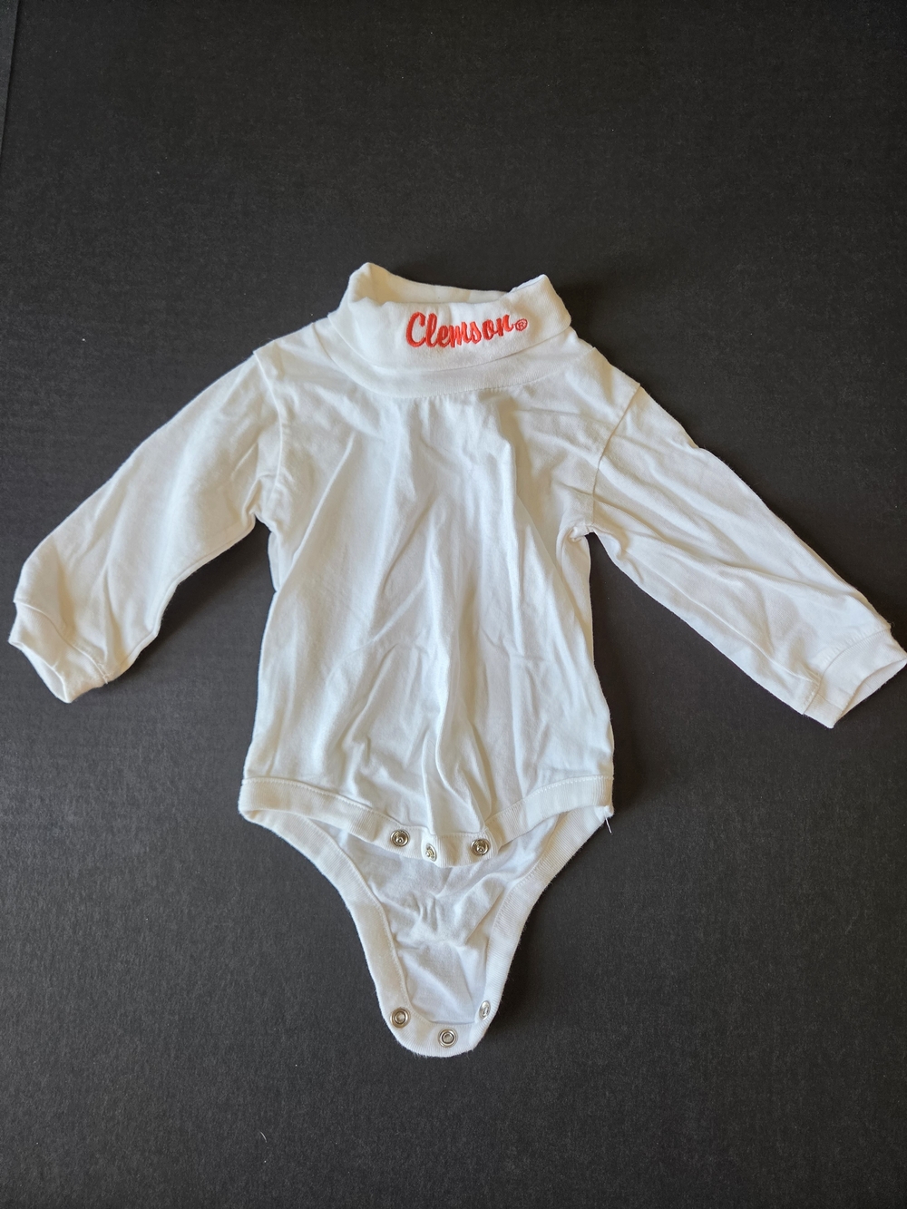 Clemson Infant White Long-Sleeve Bodysuit One-Piece